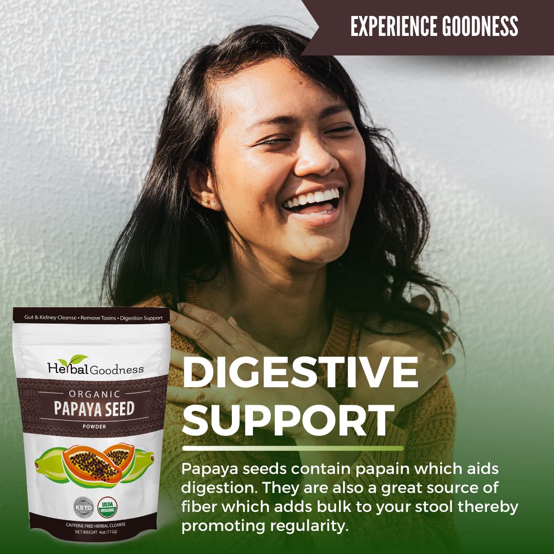 Herbal Goodness cucharada con polvo para medir porciones y facilitar uso diario