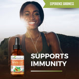 Herbal Goodness etiqueta con certificaciones USDA Organic y Non-GMO