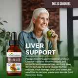 Herbal Goodness etiqueta con ingredientes que resalta papaína y antioxidantes