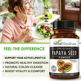 Herbal Goodness polvo de semillas de papaya detalle de textura natural