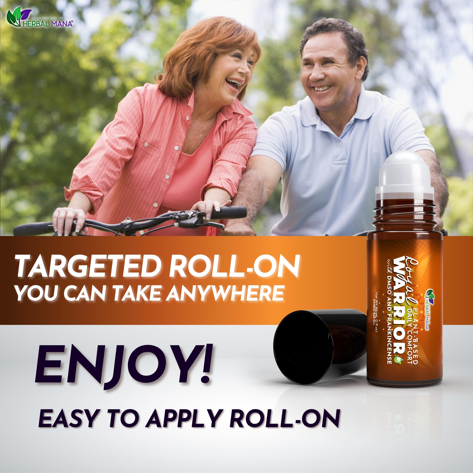 Herbal Mana roll-on en mano para aplicación localizada y sin residuos