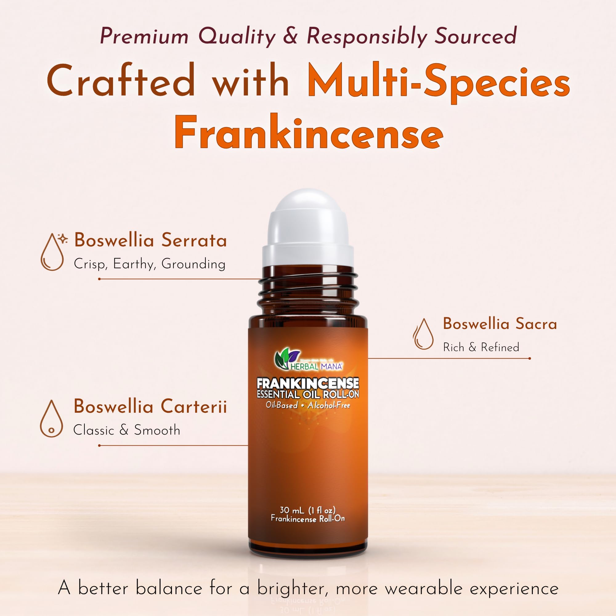 Herbal Mana etiqueta legible con ingredientes y beneficios claros