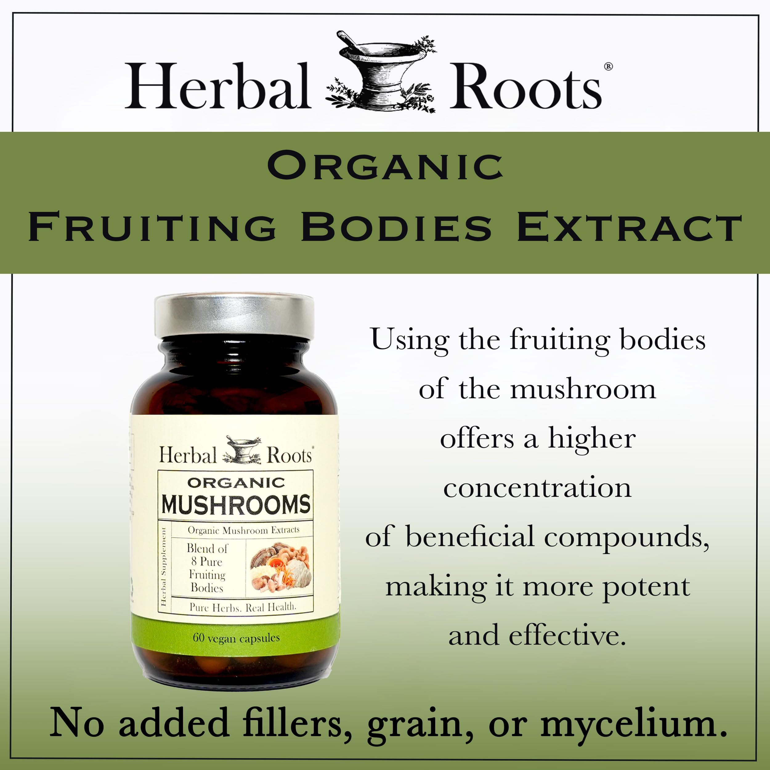 Herbal Roots bote abierto con cápsulas para visualizar cantidad