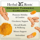 Herbal Roots vista inferior del frasco con 60 cápsulas para control de dosis