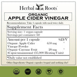 Herbal Roots cápsula en primer plano que ilustra fácil de tragar