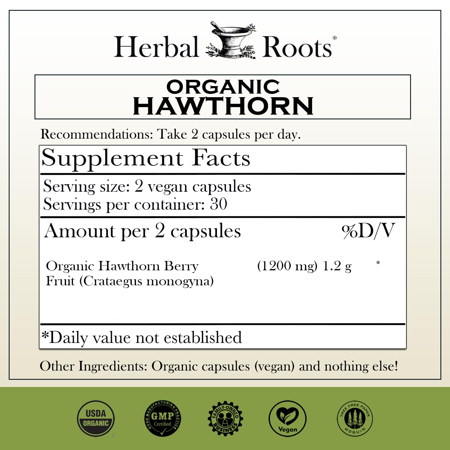Herbal Roots cápsula en primer plano para ver textura y calidad