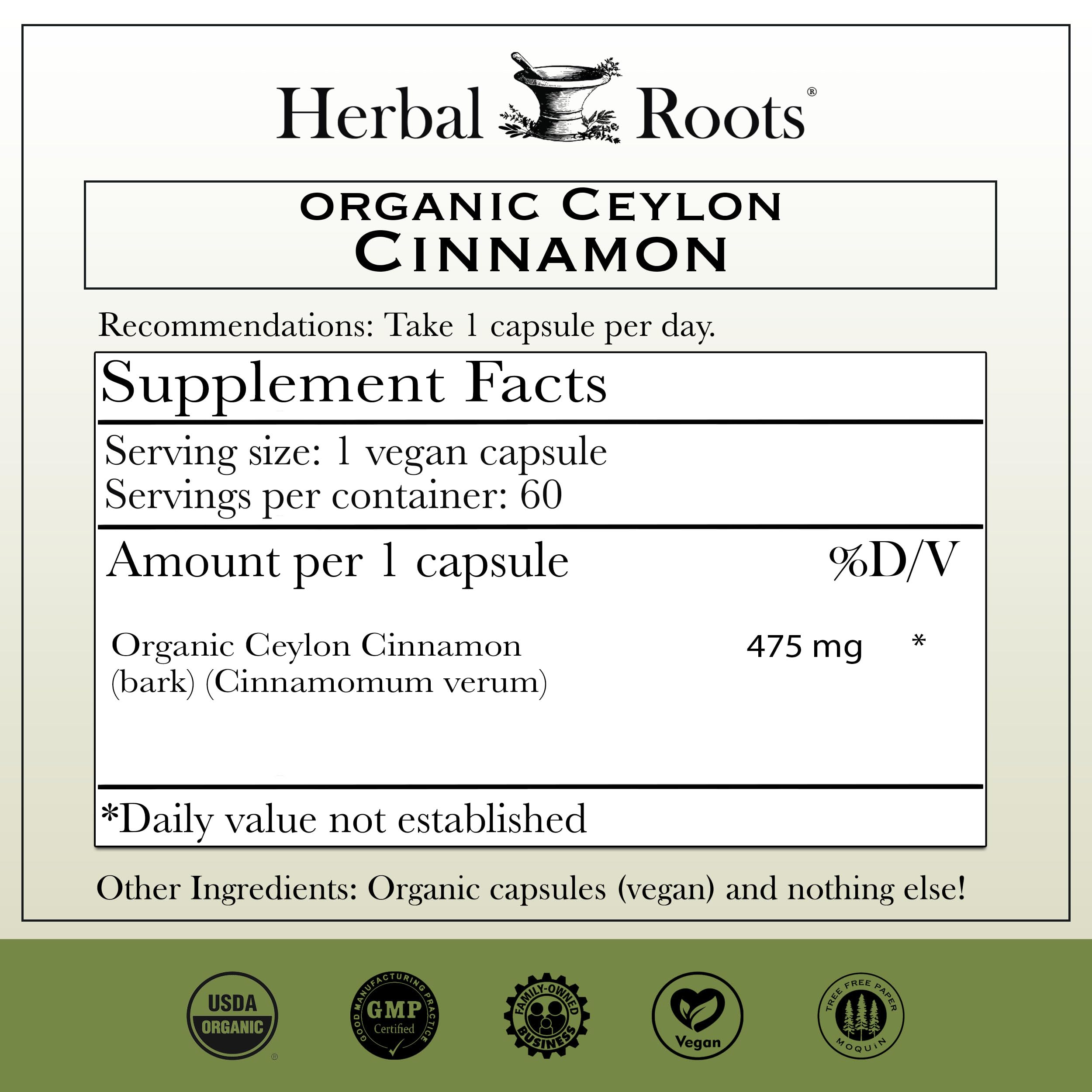 Herbal Roots textura del polvo de canela Ceilán, beneficio de calidad orgánica