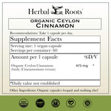Herbal Roots textura del polvo de canela Ceilán, beneficio de calidad orgánica