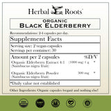 Herbal Roots etiqueta con sello USDA Organic y certificaciones visibles