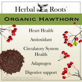 Herbal Roots etiqueta con ingredientes y certificación orgánica visible