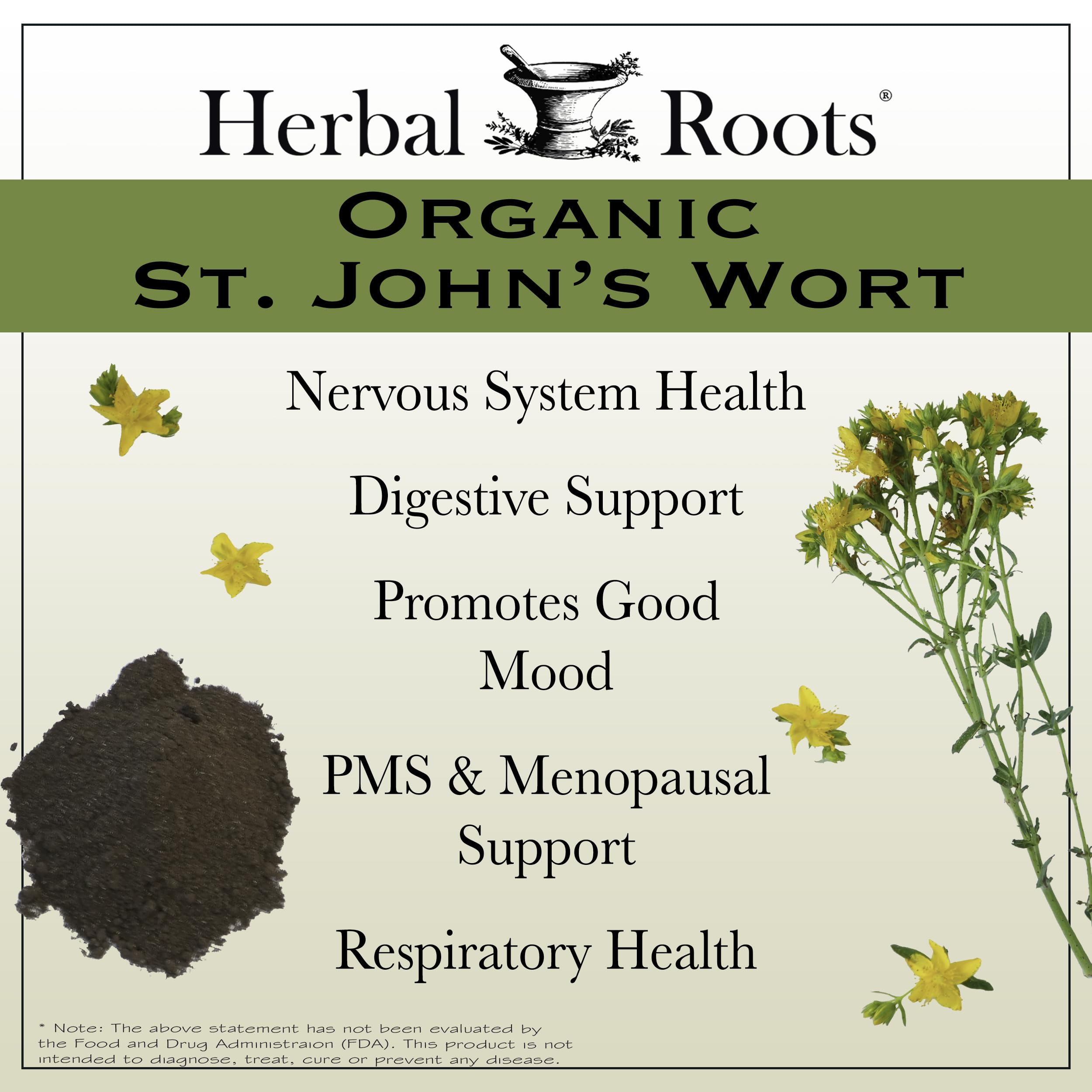 Herbal Roots detalle de etiqueta nutricional y certificados, ventaja: control de calidad