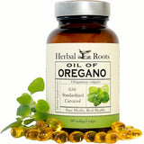 Herbal Roots frente del envase mostrando 90 cápsulas y beneficio de dosificación prolongada