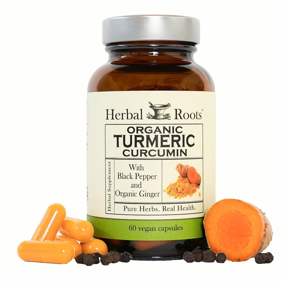 Herbal Roots envase frontal mostrando la fórmula orgánica y beneficios claros
