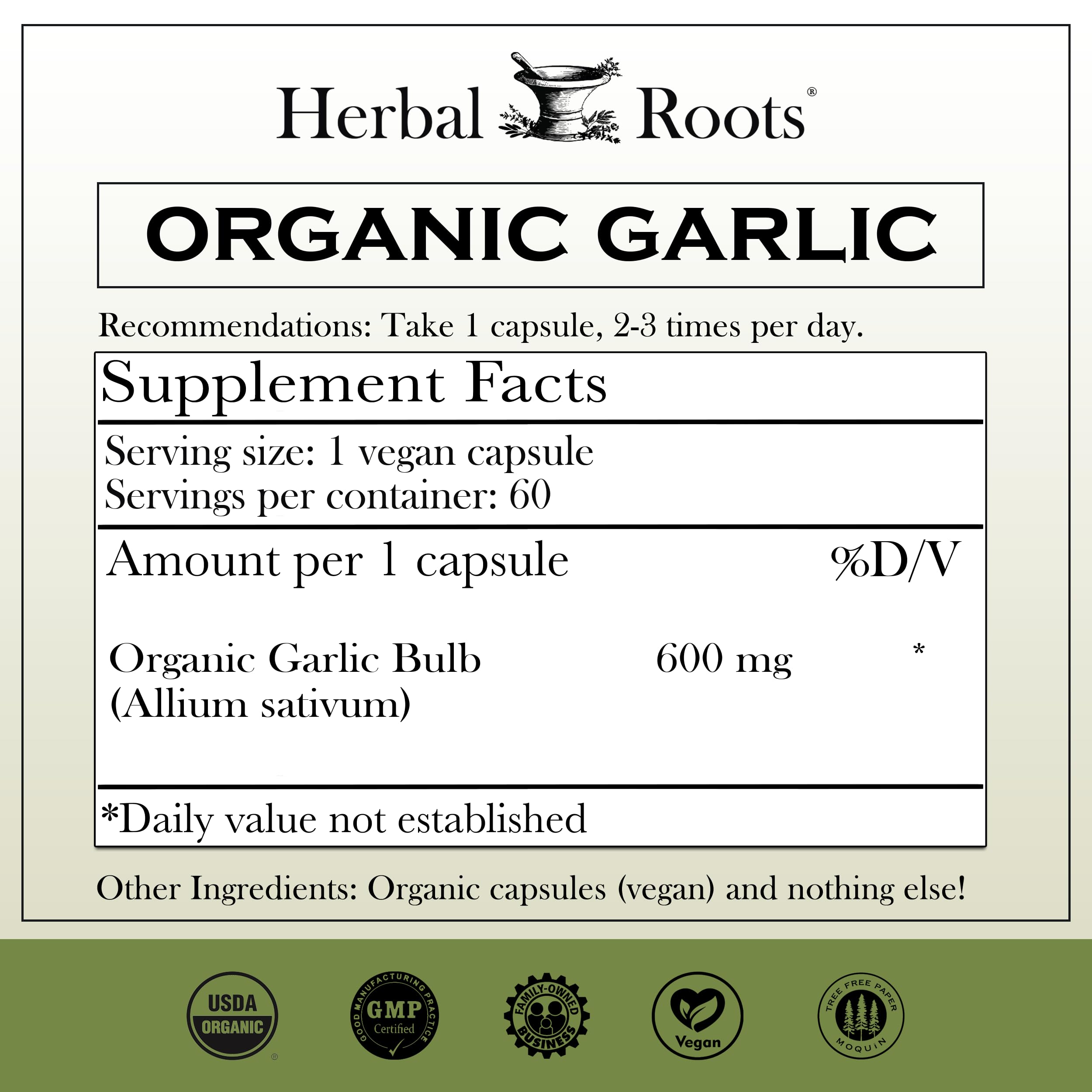 Herbal Roots mano sosteniendo cápsula vegana para uso rápido