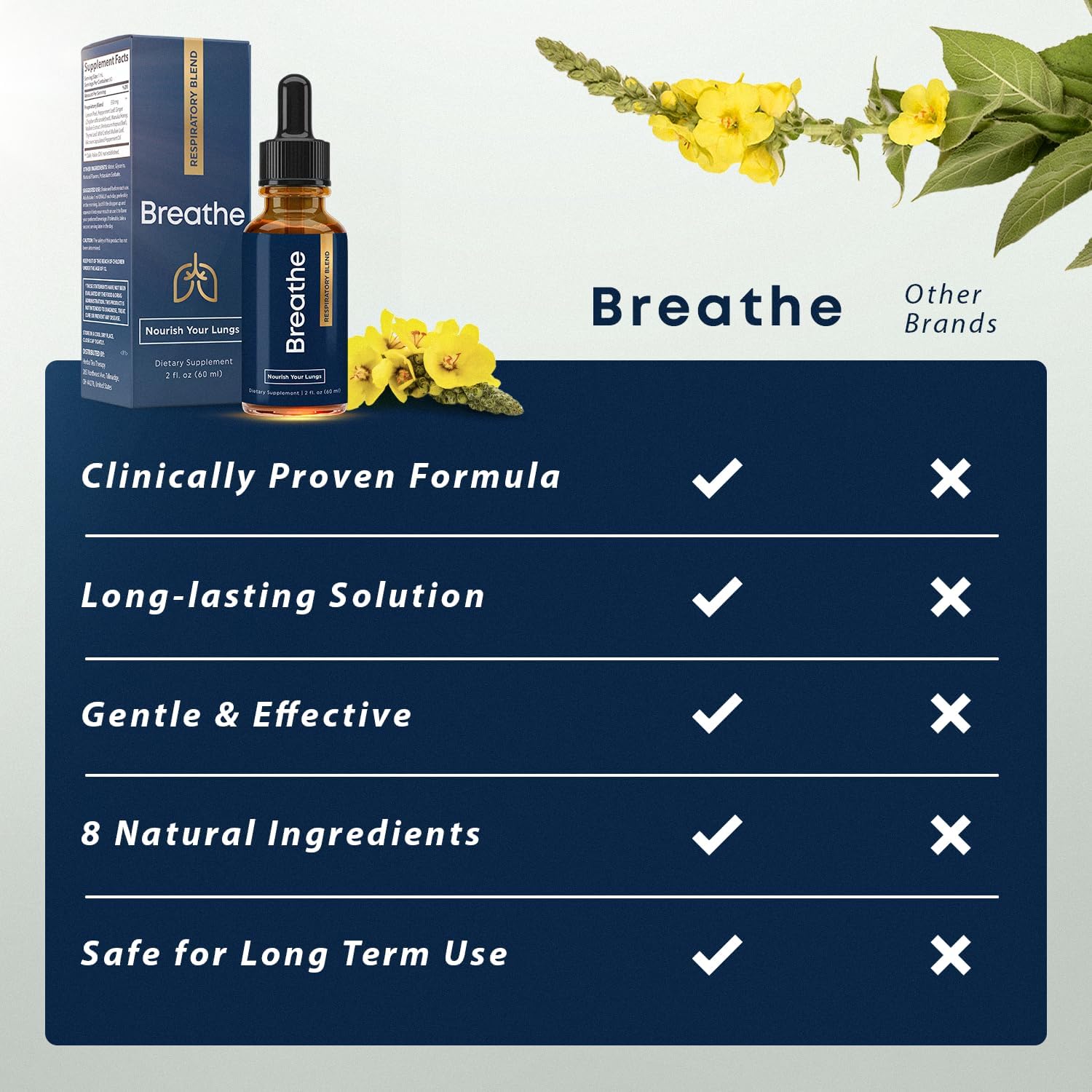 Herbal Tea Therapy frasco junto a una regla para comparar tamaño real