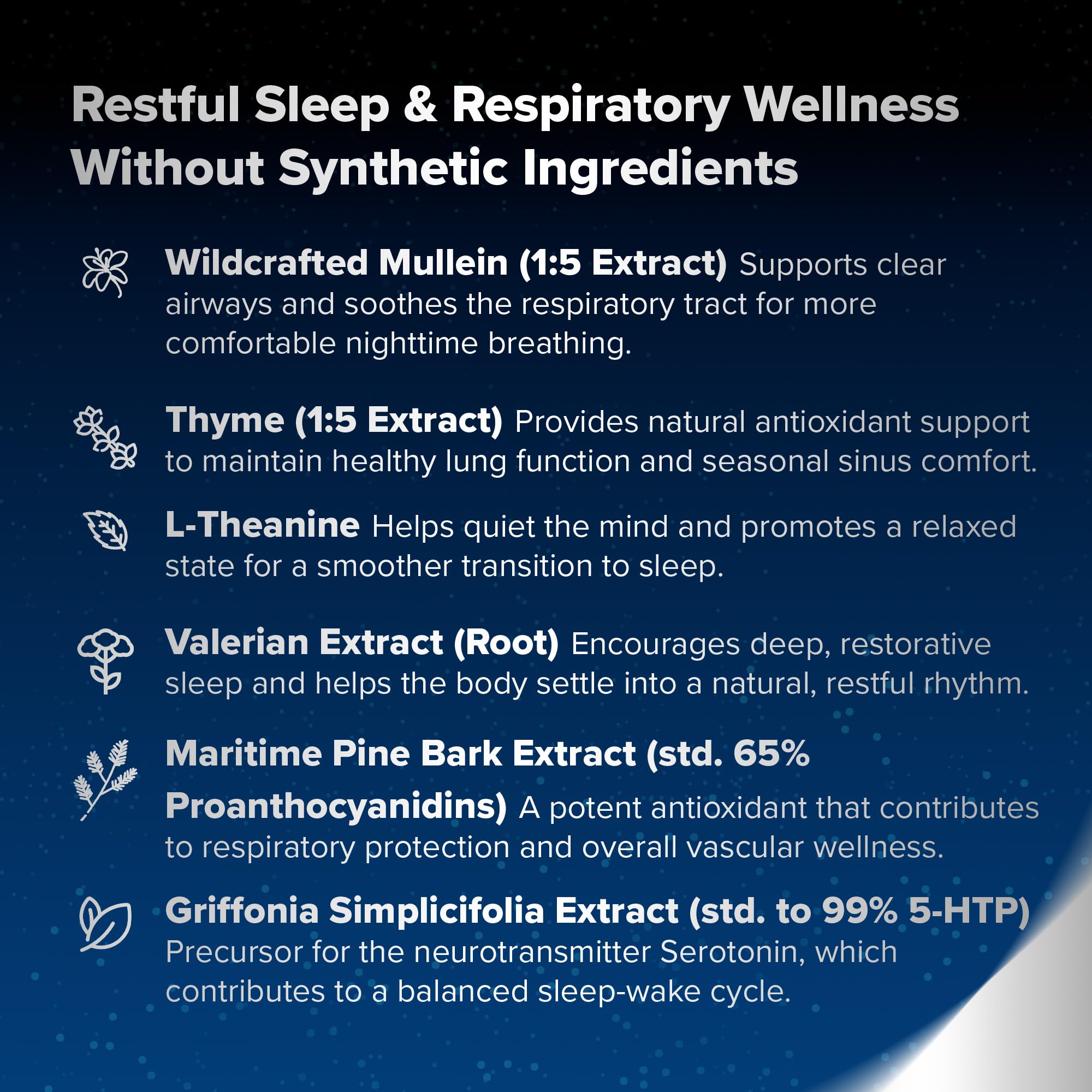 Herbal Tea Therapy persona tomando cápsulas por la noche para confort respiratorio