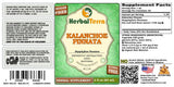 Herbal Terra etiqueta en primer plano destacando ingredientes naturales y sin alcohol