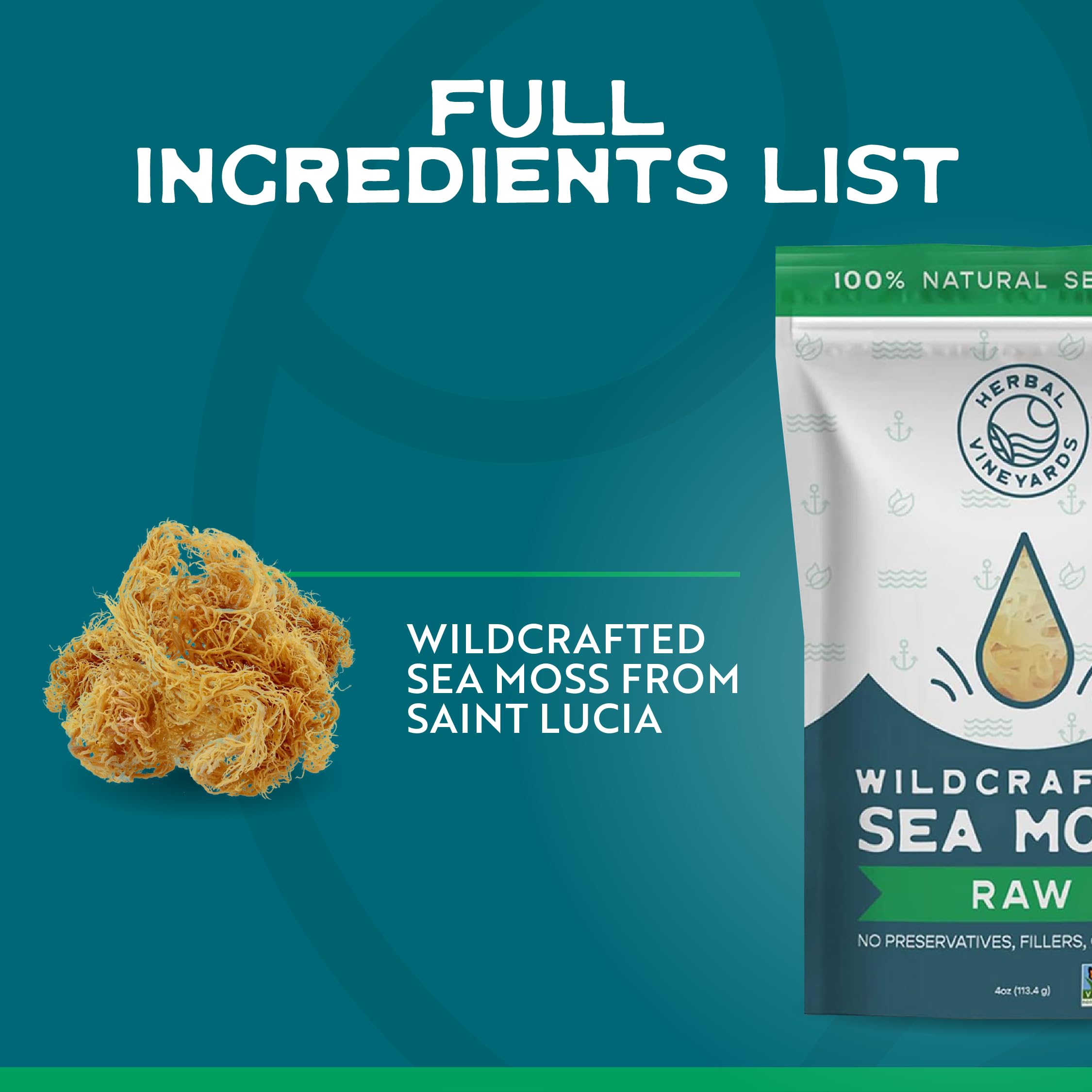 Herbal Vineyards sea moss remojado en tazón listo para transformar en gel