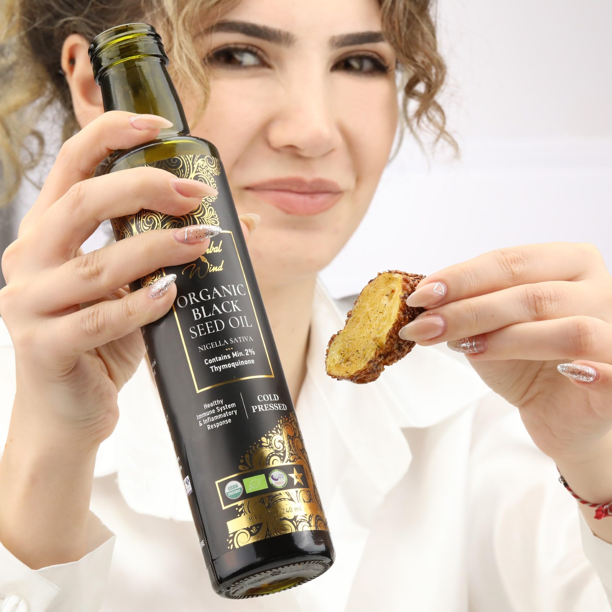Herbal Wind embalaje con sellos Halal y Kosher visibles