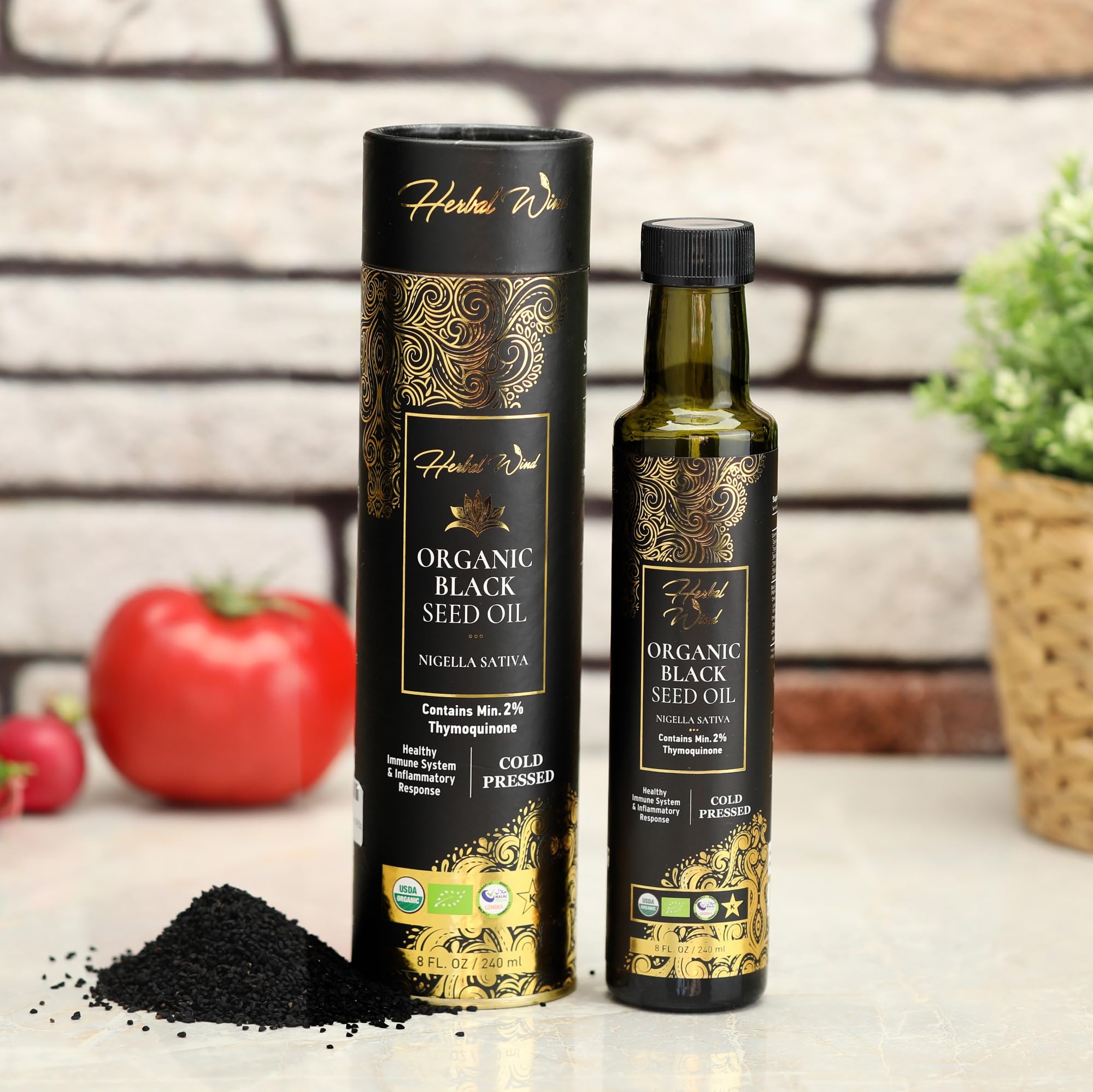 Herbal Wind semillas negras de Nigella sativa como origen