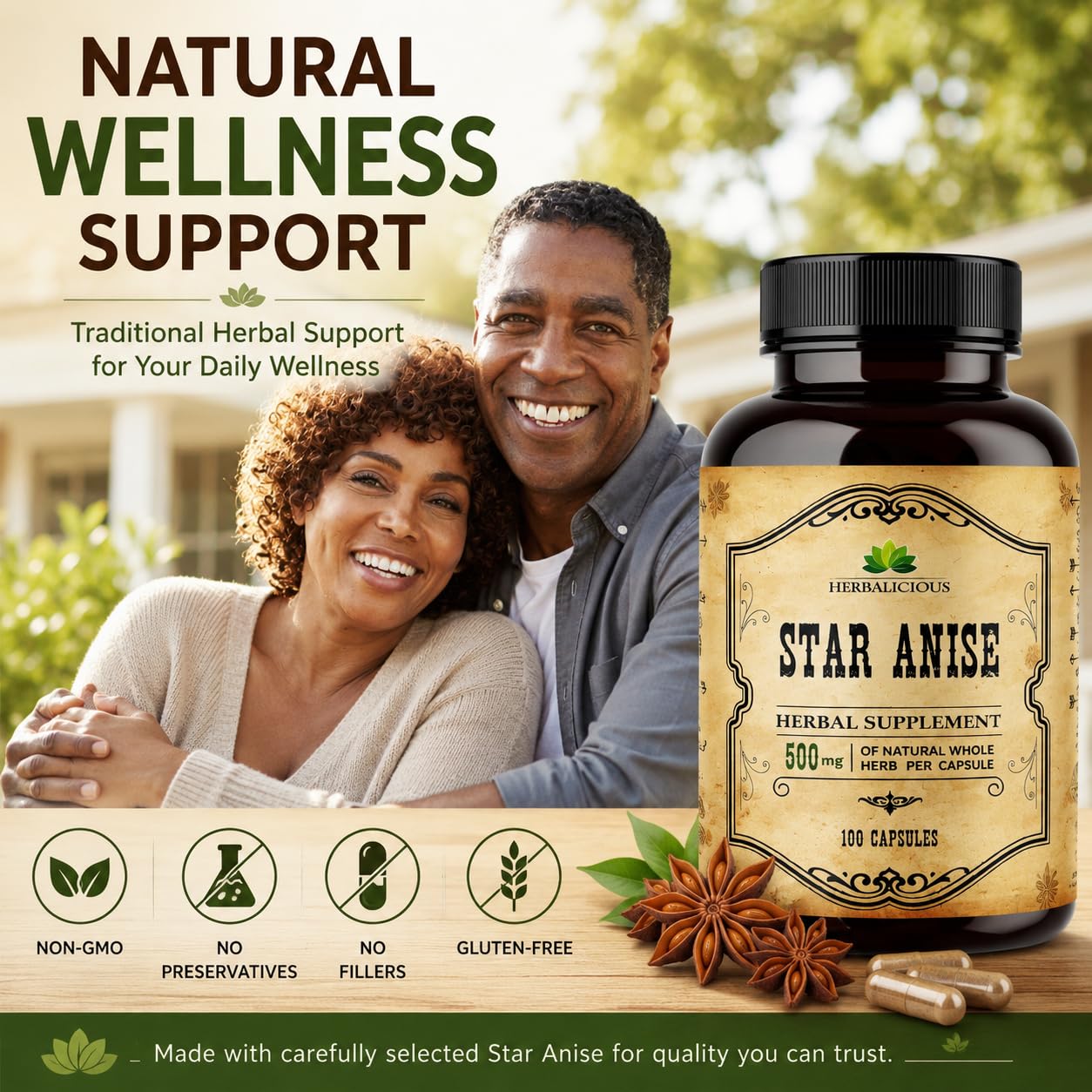 HERBALICIOUS cápsulas junto a un desayuno saludable, integración en rutina diaria