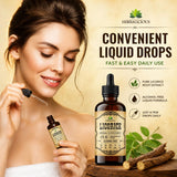 HERBALICIOUS detalle del cuentagotas mostrando la textura líquida y dosificación fácil