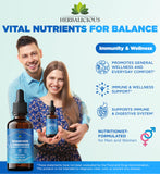 HERBALICIOUS detalle de la etiqueta con ingredientes y dosificaciones, ofrece transparencia y confianza