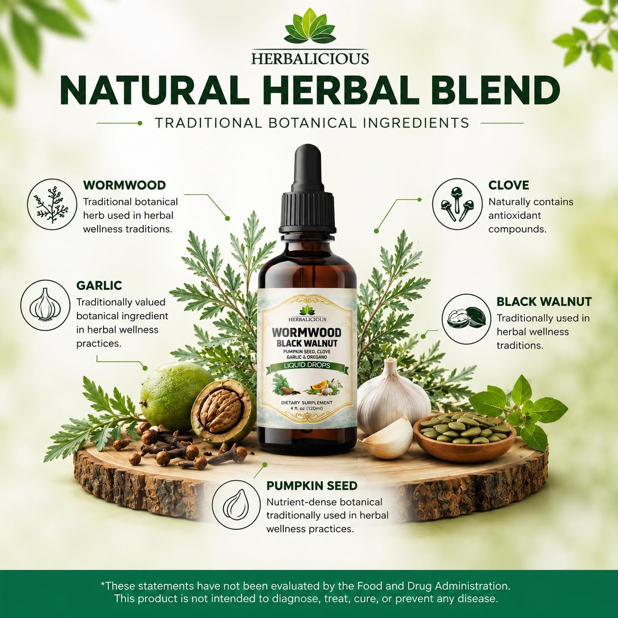 HERBALICIOUS frasco con cuentagotas listo para usar y mezclar
