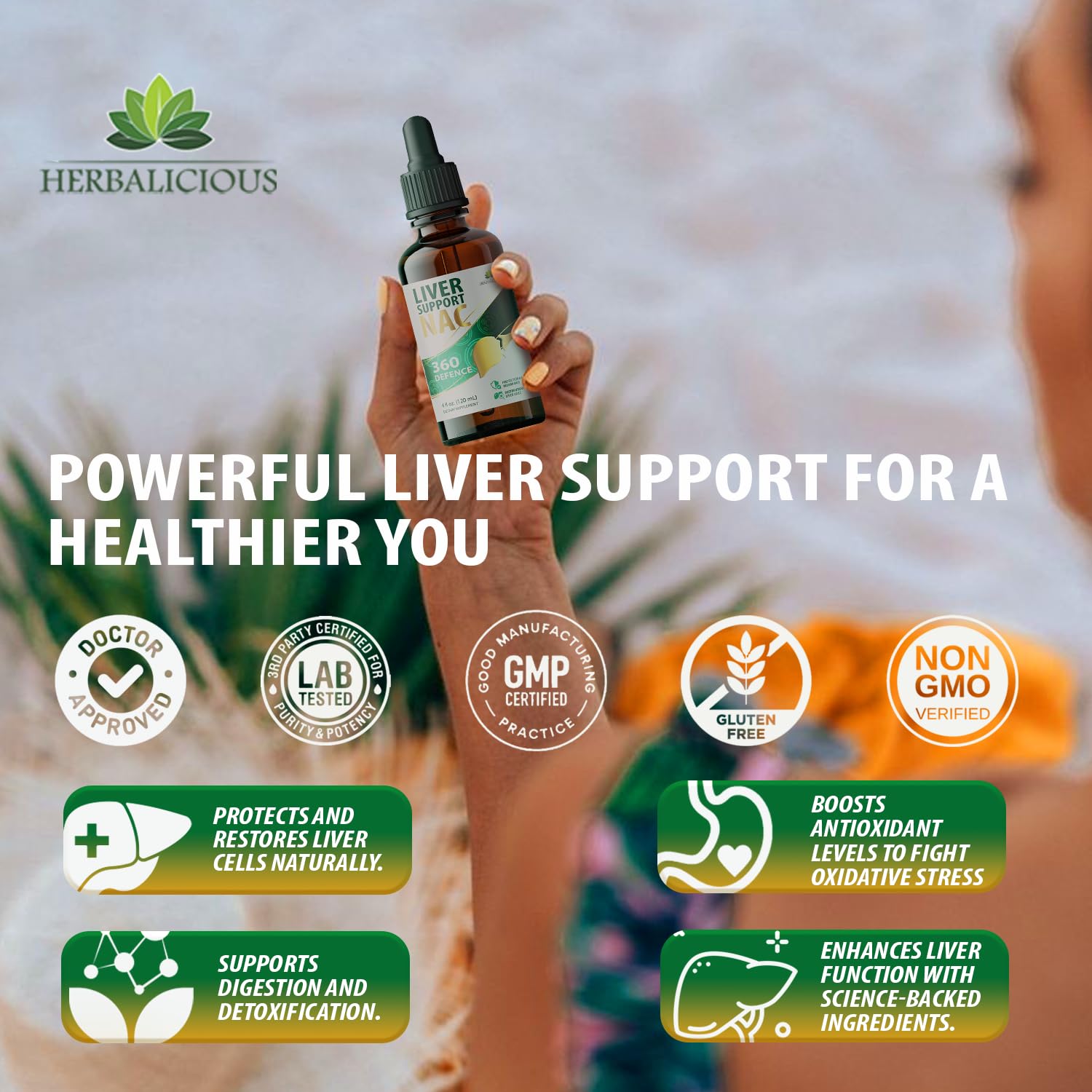 HERBALICIOUS etiqueta con ingredientes para transparencia y confianza