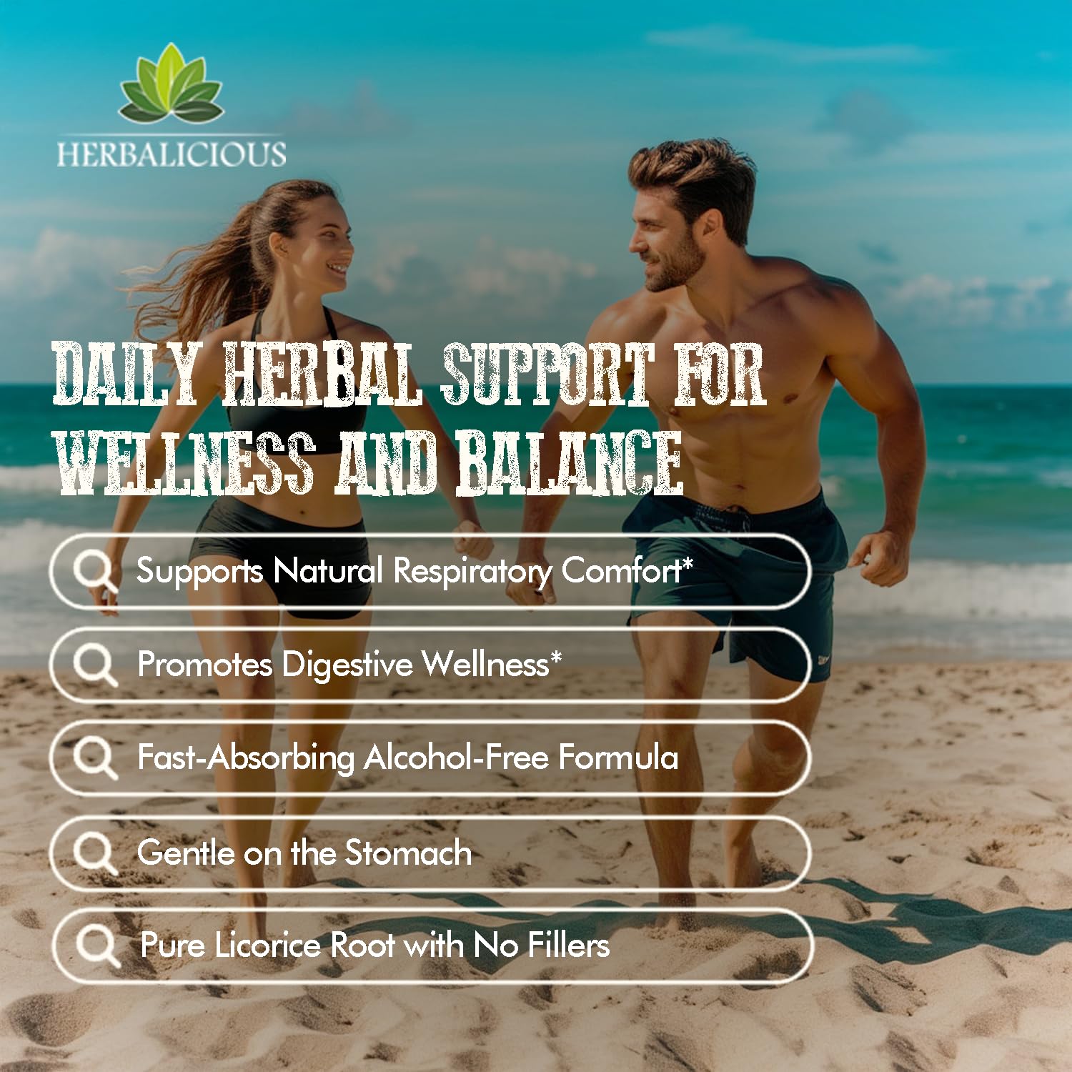 HERBALICIOUS gotas de extracto en superficie mostrando color y consistencia concentrada