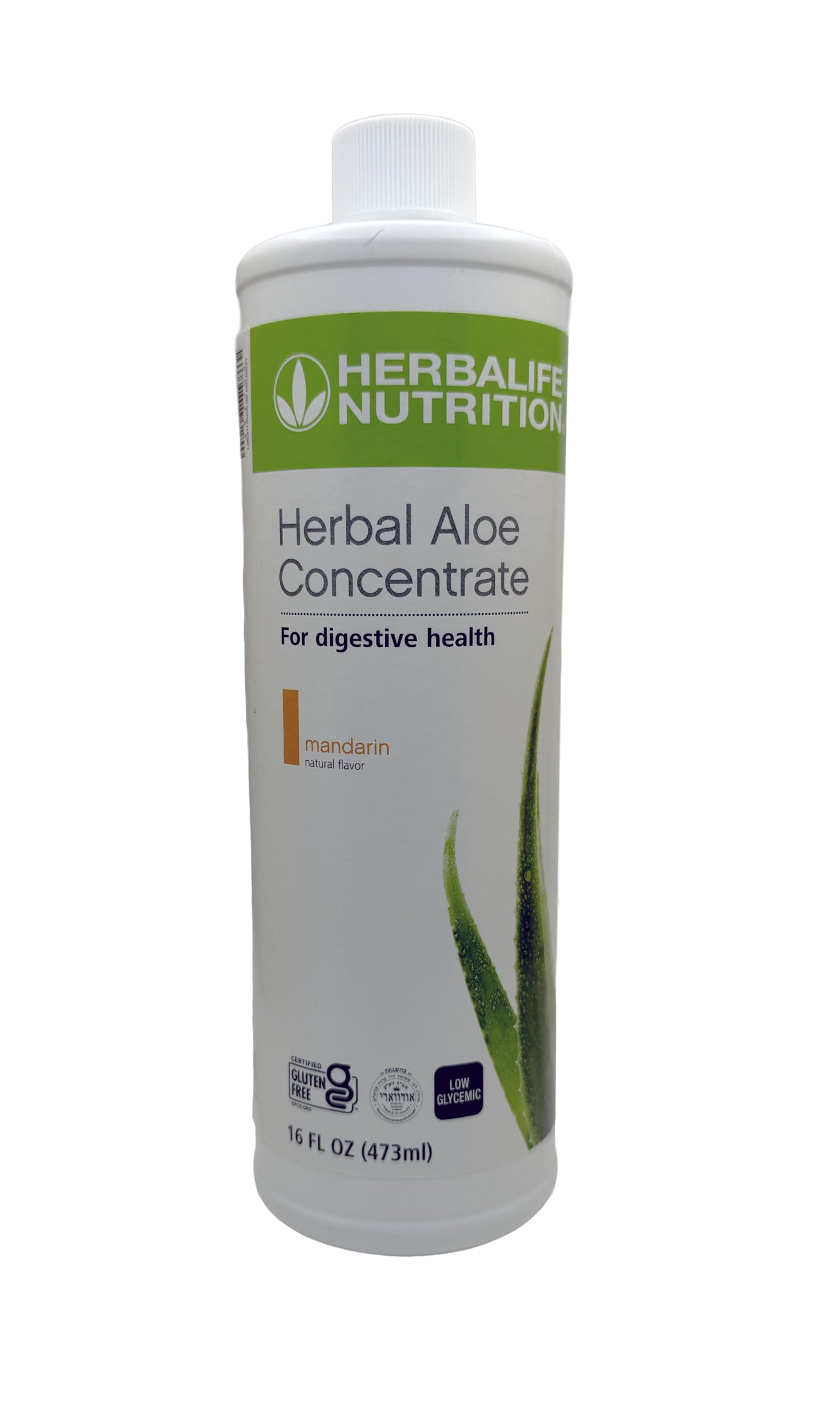 Herbalife botella frontal mandarina, presentación clara y beneficio digestivo