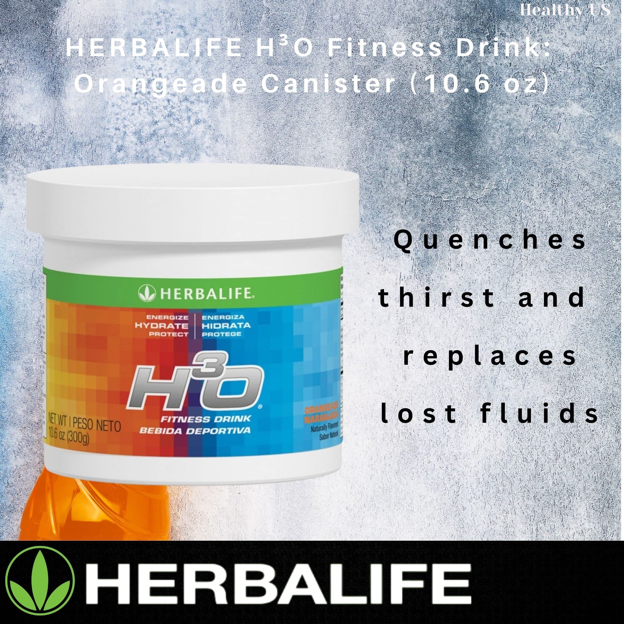 Herbalife H³O ingredientes dispuestos que destacan electrolitos y antioxidantes