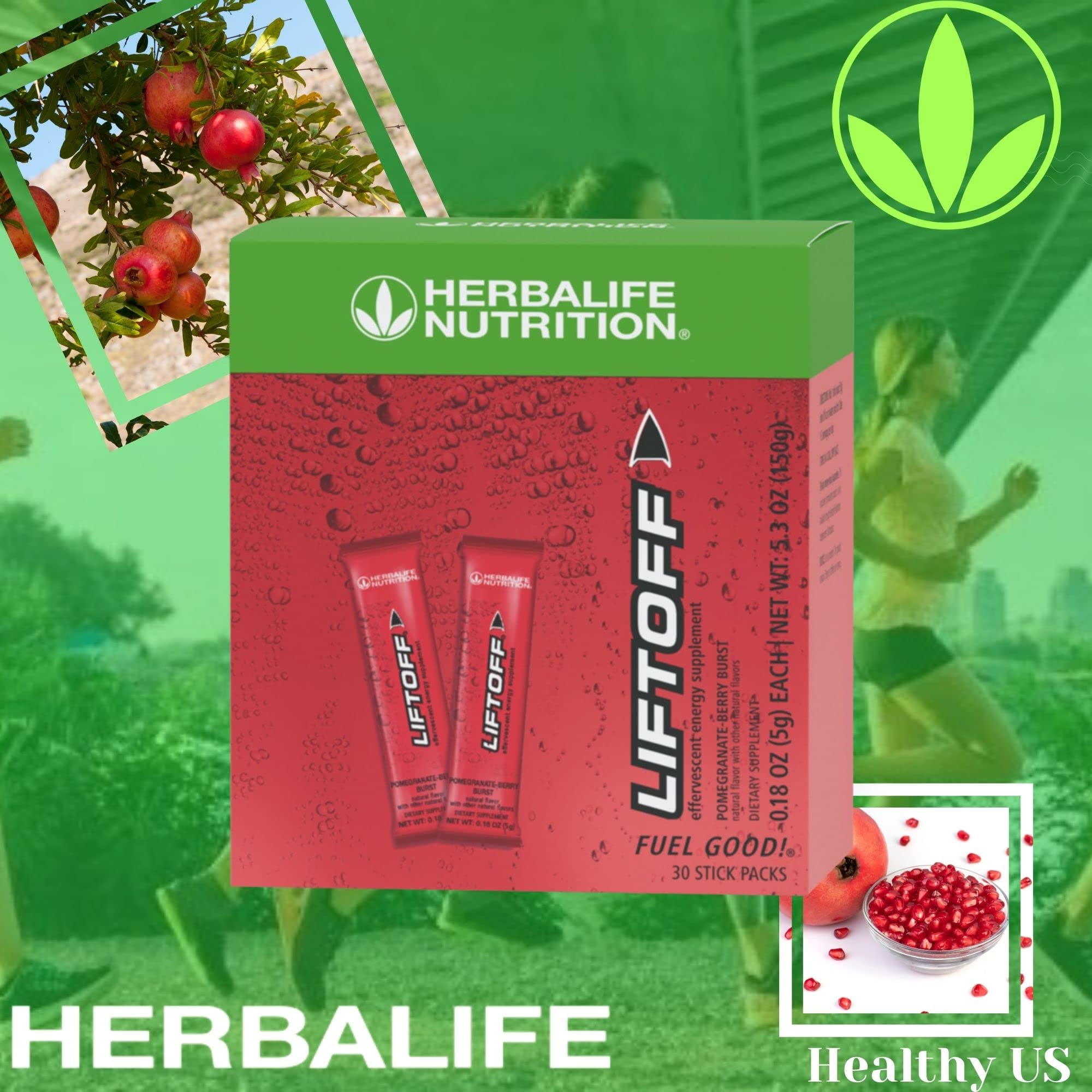 Herbalife tabletas efervescentes cayendo en agua para disolver rápidamente