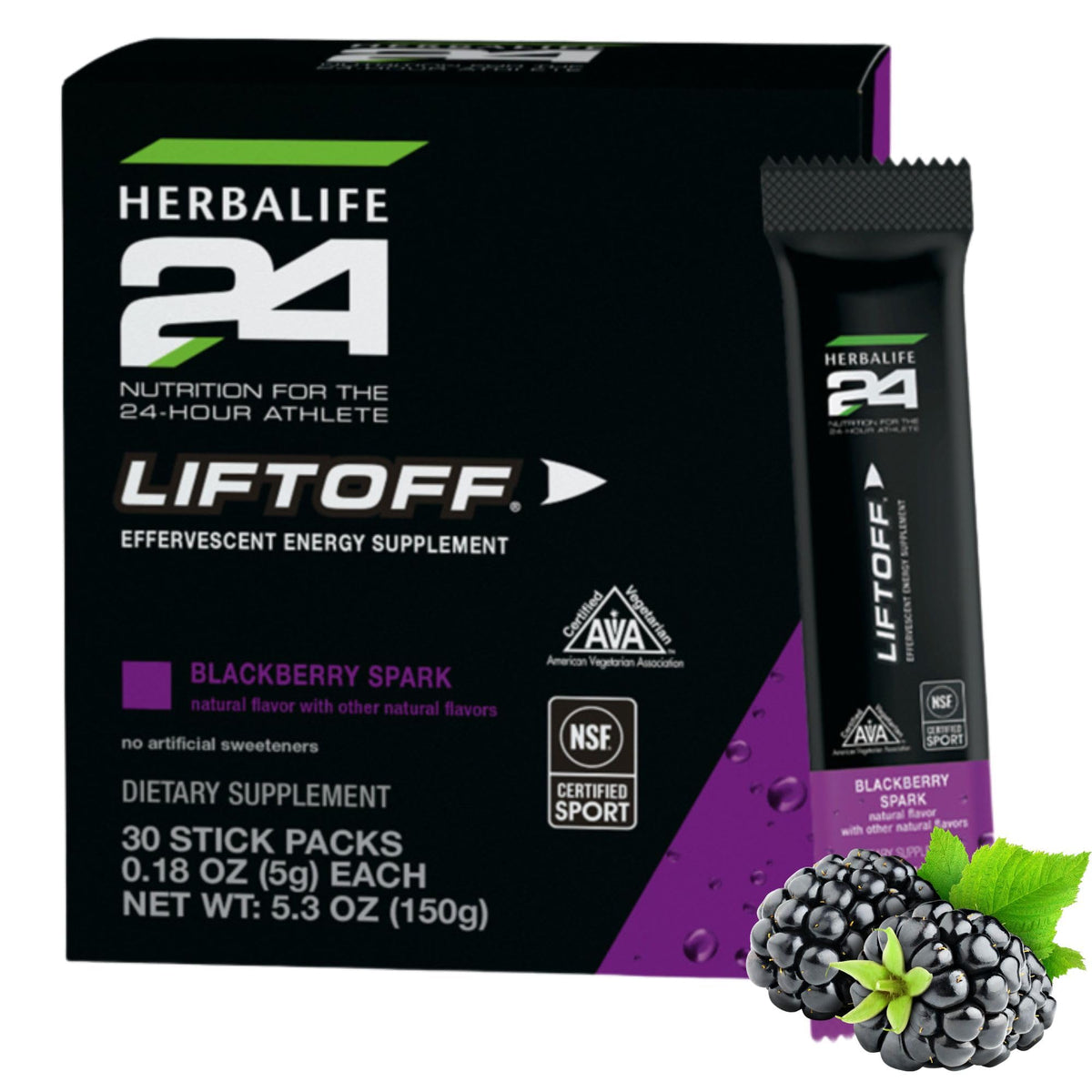 HERBALIFE24 liftoff vista frontal del pack, conveniente para energía rápida