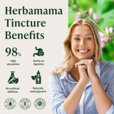 HERBAMAMA frasco en mano para comparar tamaño y duración