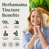 HERBAMAMA frasco junto a objeto de referencia para comparar tamaño