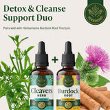 HERBAMAMA hojas de Cleavers y glicerina vegetal indicando origen natural