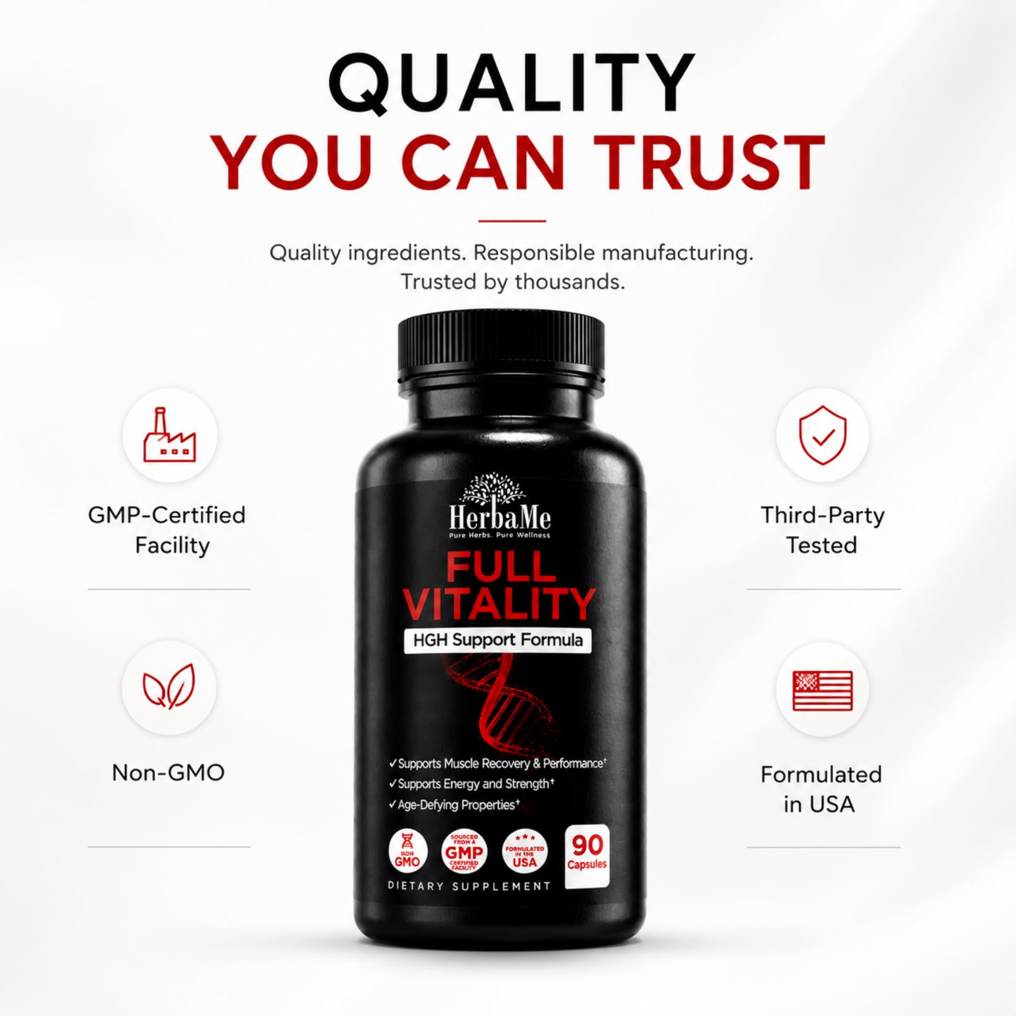 HerbaMe etiqueta nutricional en close-up con lista de ingredientes