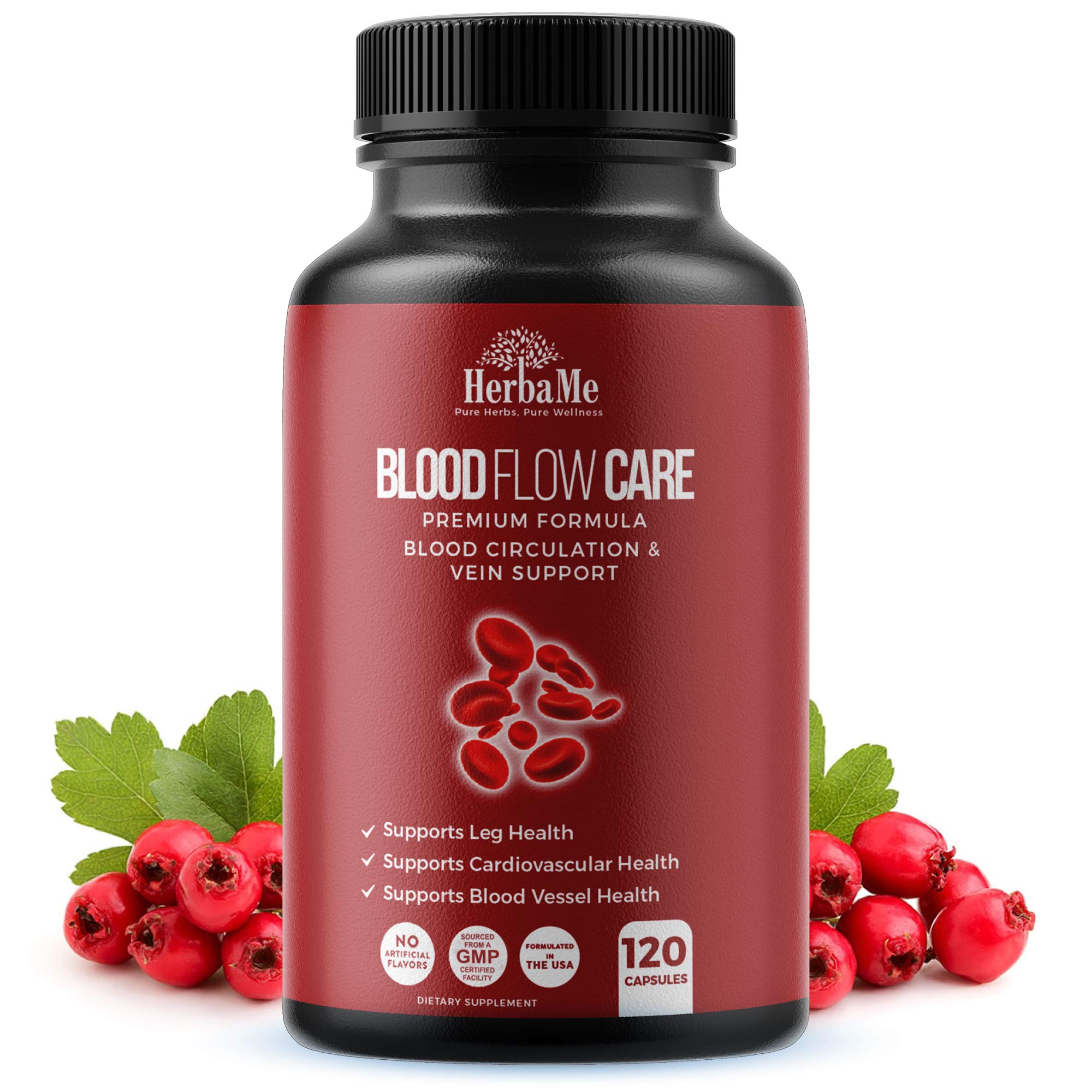 HerbaMe envase frontal Blood Flow Care, claridad visual y confianza