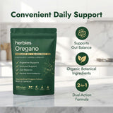 HERBIES OREGANO primer plano de softgel mostrando textura y pureza