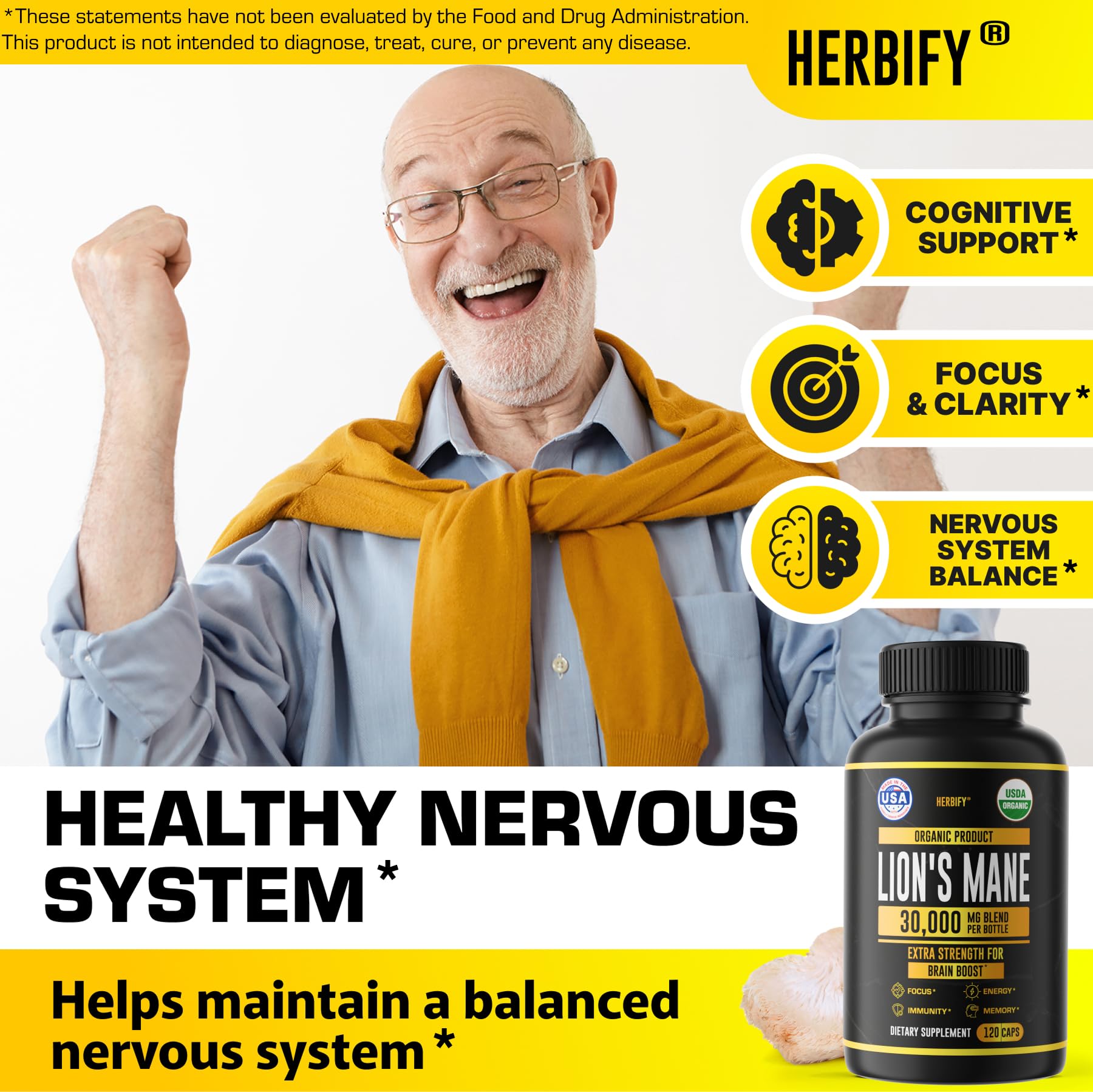 HERBIFY cápsula en mano para comparar tamaño y dosificación cómoda