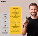 HERBIFY gotas en cucharilla al usarse con alimento, ventaja de integración diaria