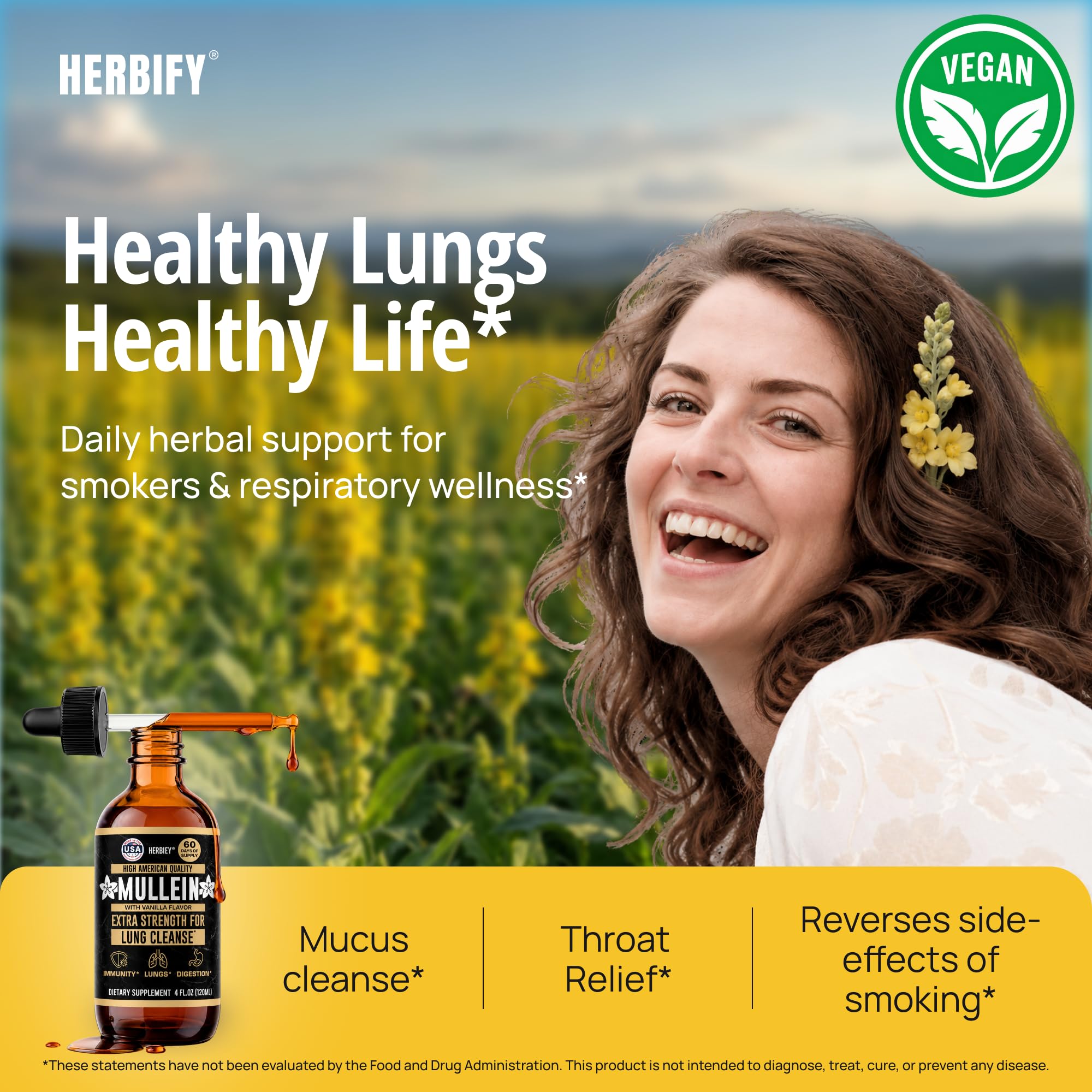 HERBIFY gotas en vaso para mezclar y facilitar la toma diaria