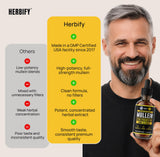 HERBIFY gotas vertidas en un vaso, mezcla fácil con agua para consumo diario