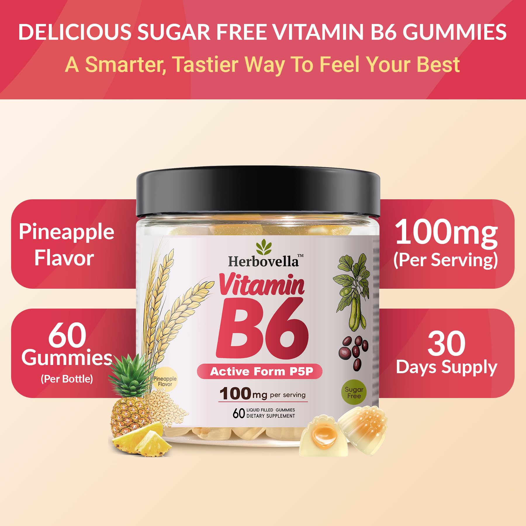Herbovella B6 gominolas junto a desayuno saludable, integración diaria