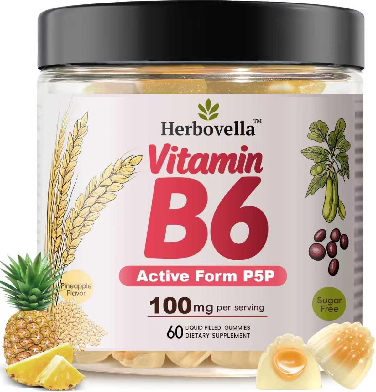 Herbovella gominolas B6 vista frontal, envase atractivo y dosis clara