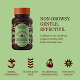 Herbs Etc. envase abierto con softgels para control de las vías respiratorias