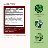 Herbs Etc. Allertonic etiqueta con ingredientes orgánicos y instrucciones claras