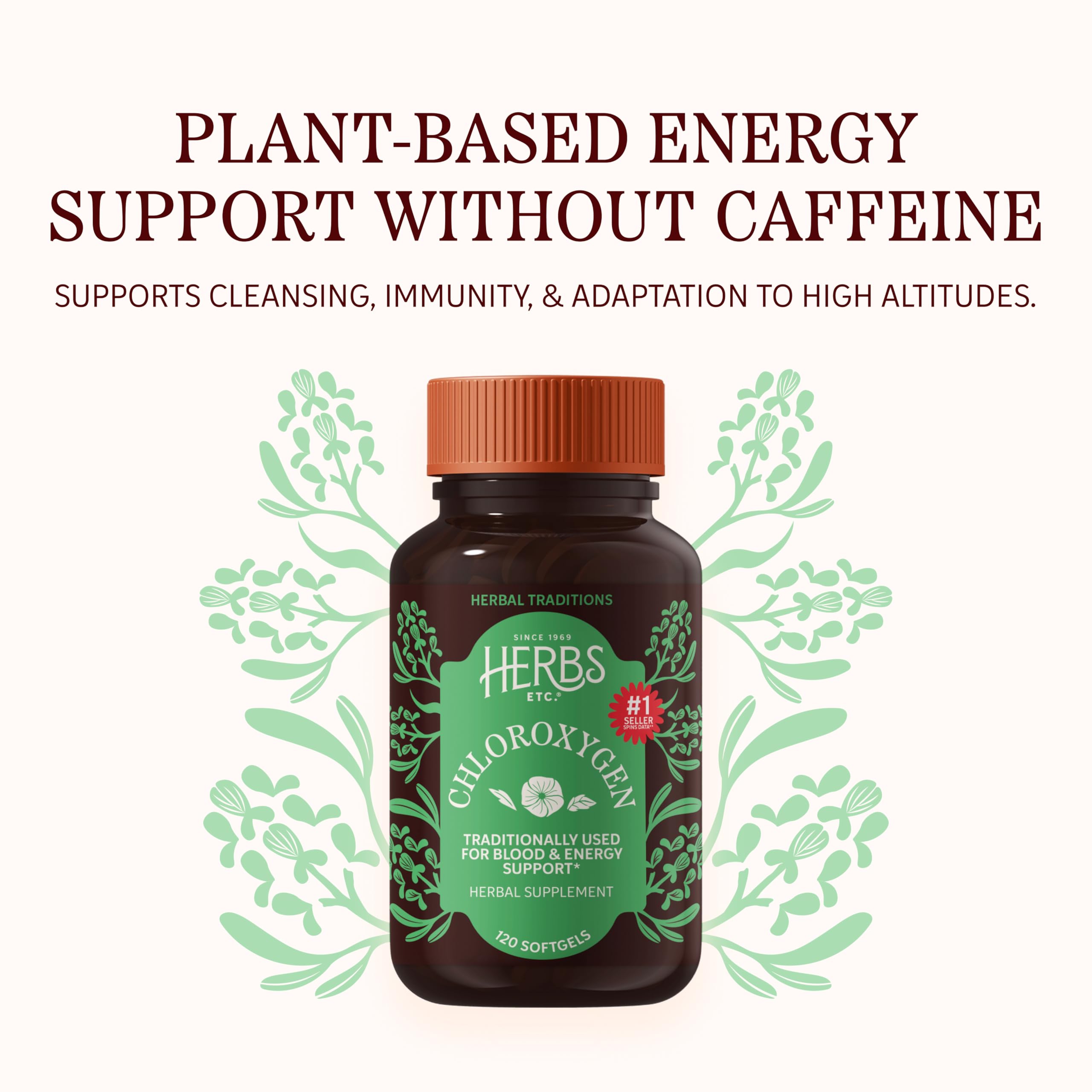 Herbs Etc. cápsula blanda en primer plano, cómoda y fácil de tragar