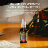 Herbs Etc. spray en uso por un cantante para confort vocal